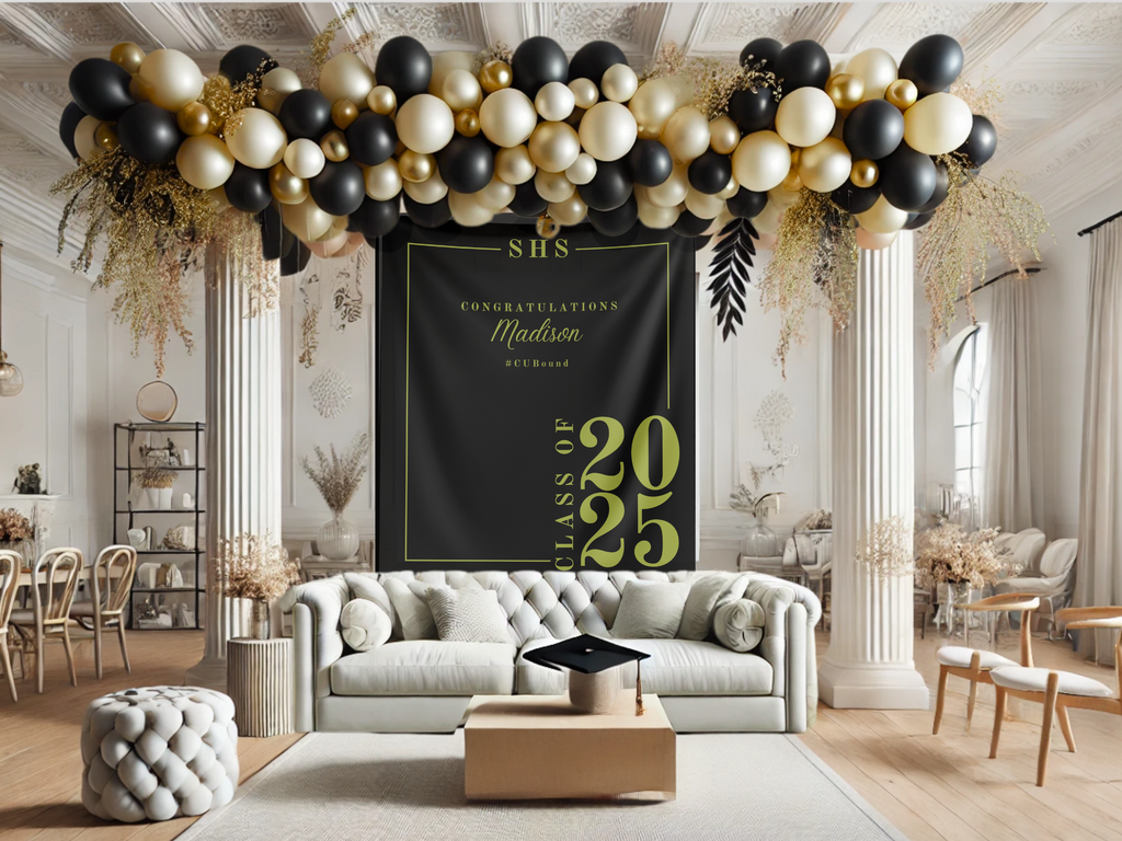 Classic Class of 2026 Custom Graduation Party Banner Backdrop