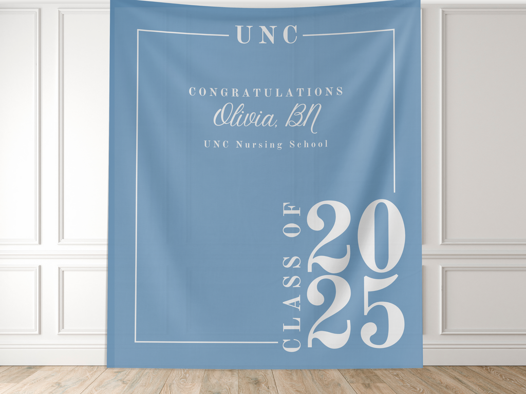 Classic Class of 2026 Custom Graduation Party Banner Backdrop