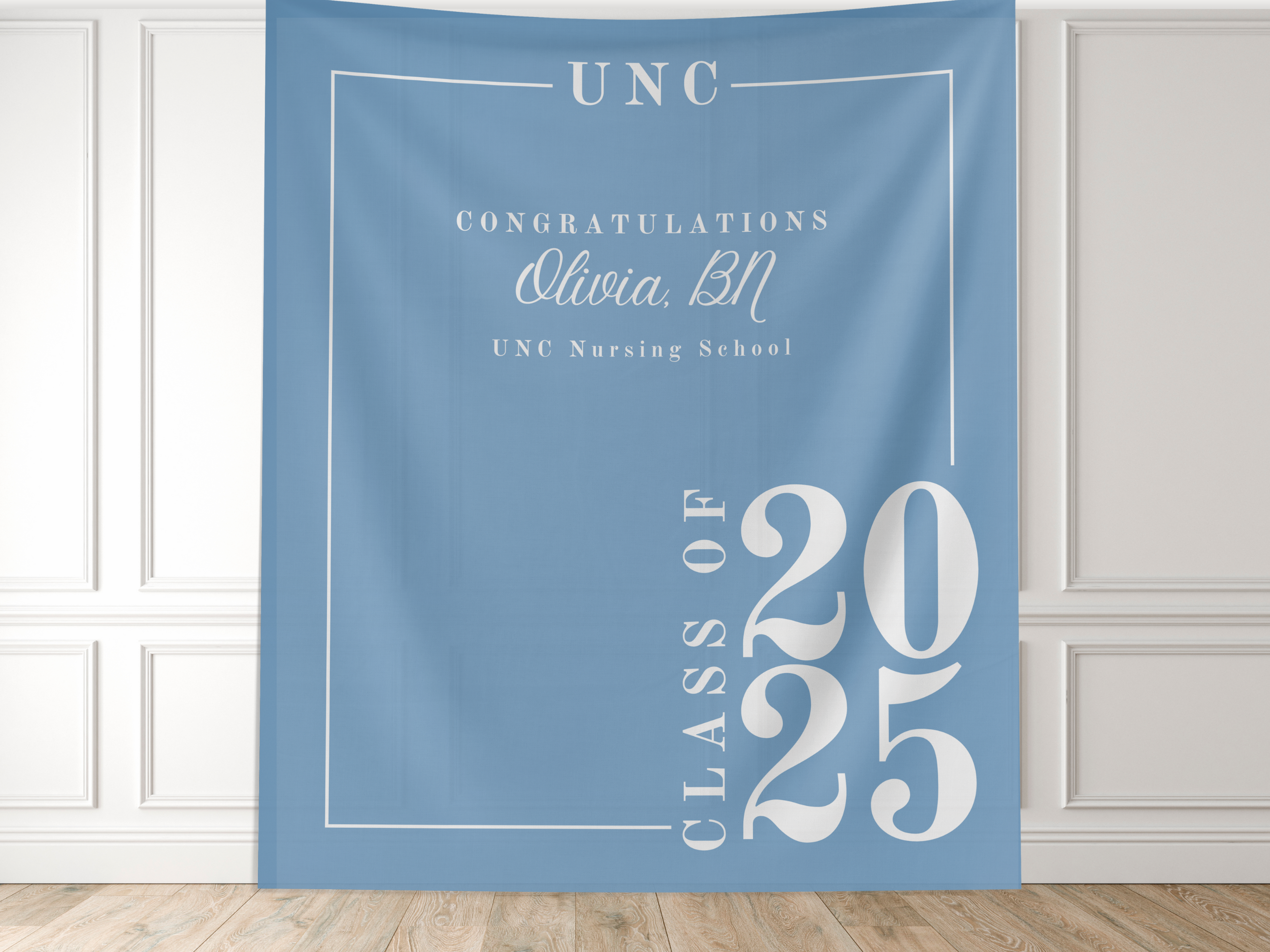 Classic Class of 2026 Custom Graduation Party Banner Backdrop