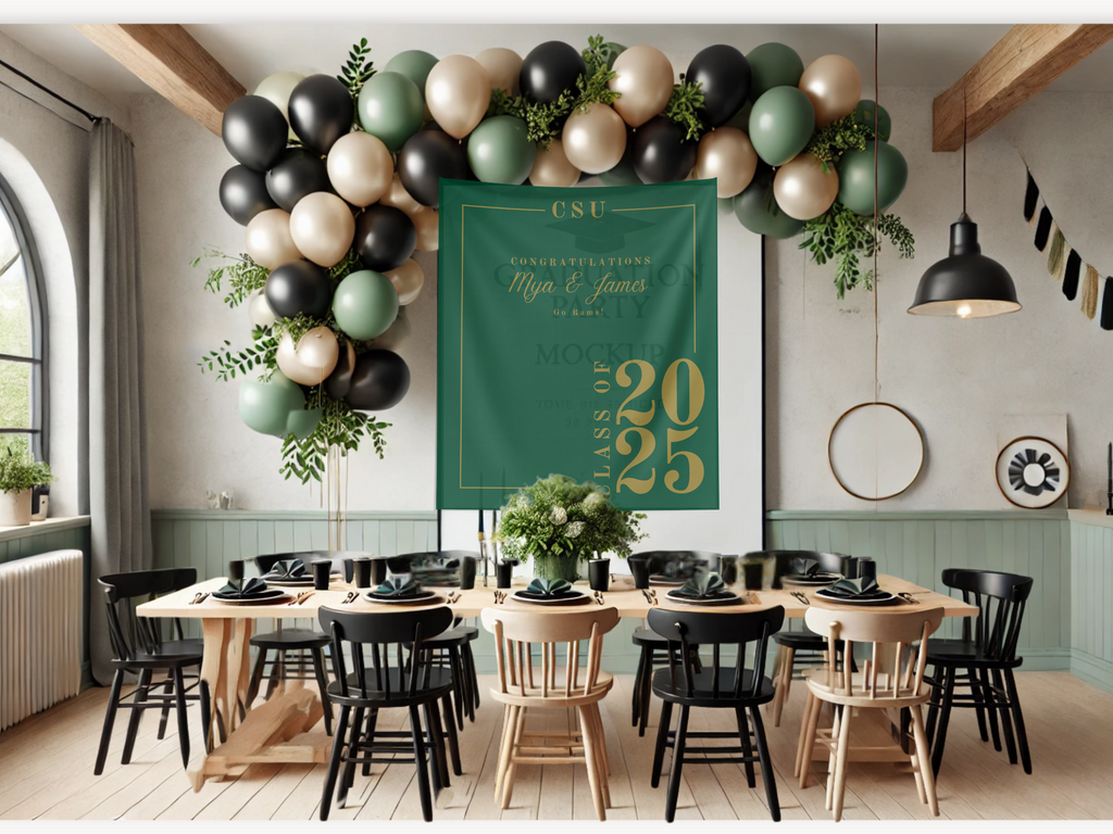 Classic Class of 2026 Custom Graduation Party Banner Backdrop