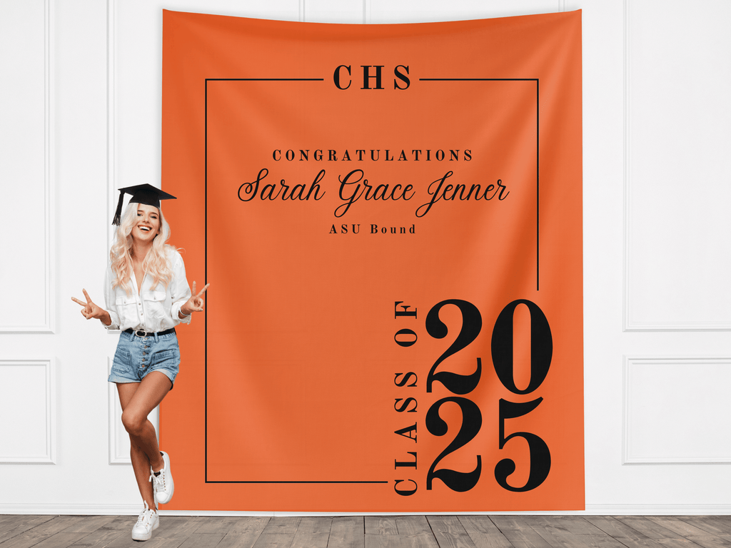 Classic Class of 2026 Custom Graduation Party Banner Backdrop