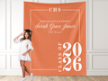 Classic Class of 2026 Custom Graduation Party Banner Backdrop