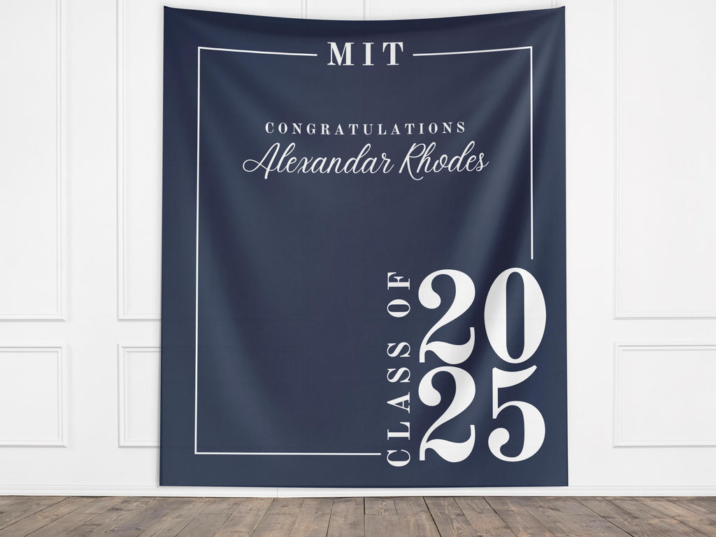 Classic Class of 2026 Custom Graduation Party Banner Backdrop