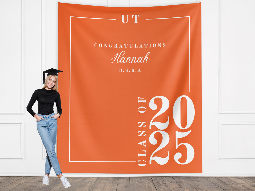 Classic Class of 2026 Custom Graduation Party Banner Backdrop