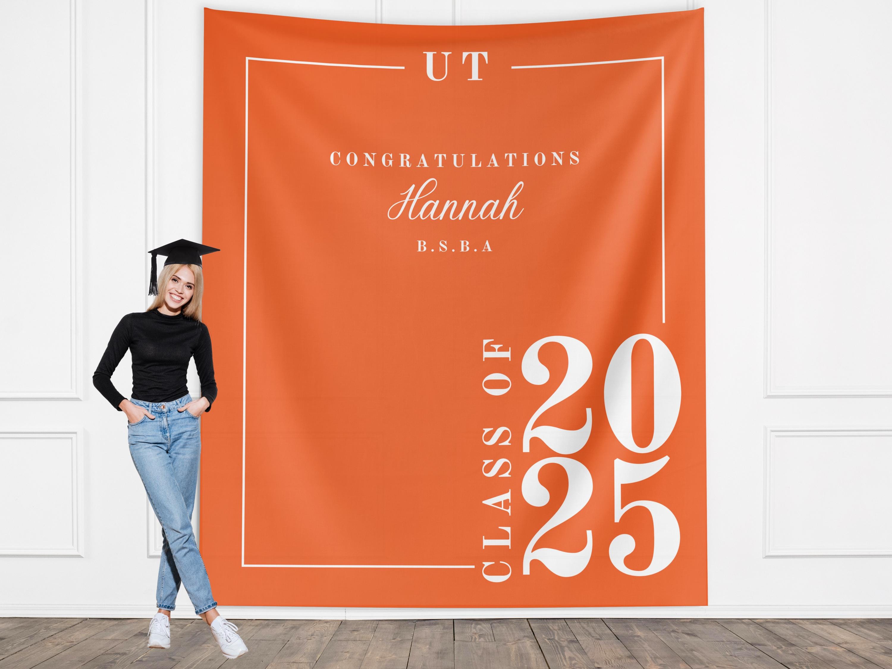 Classic Class of 2026 Custom Graduation Party Banner Backdrop