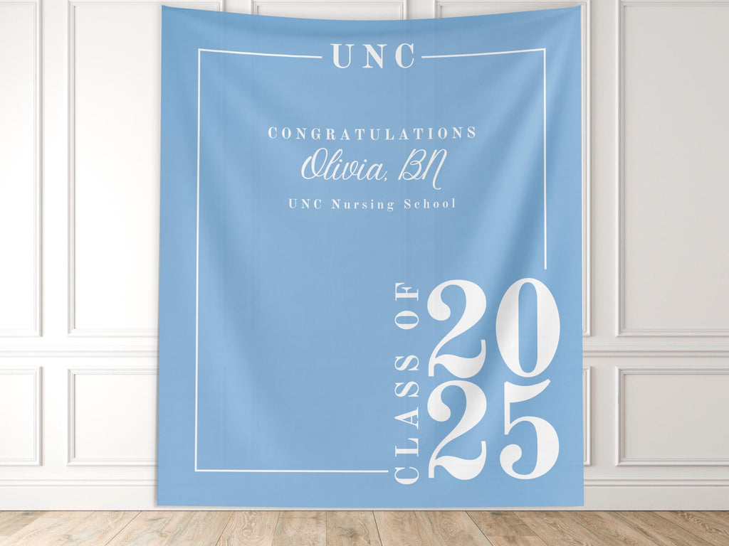 Classic Class of 2026 Custom Graduation Party Banner Backdrop