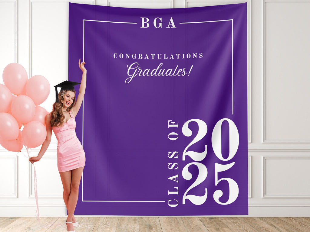 Classic Class of 2026 Custom Graduation Party Banner Backdrop