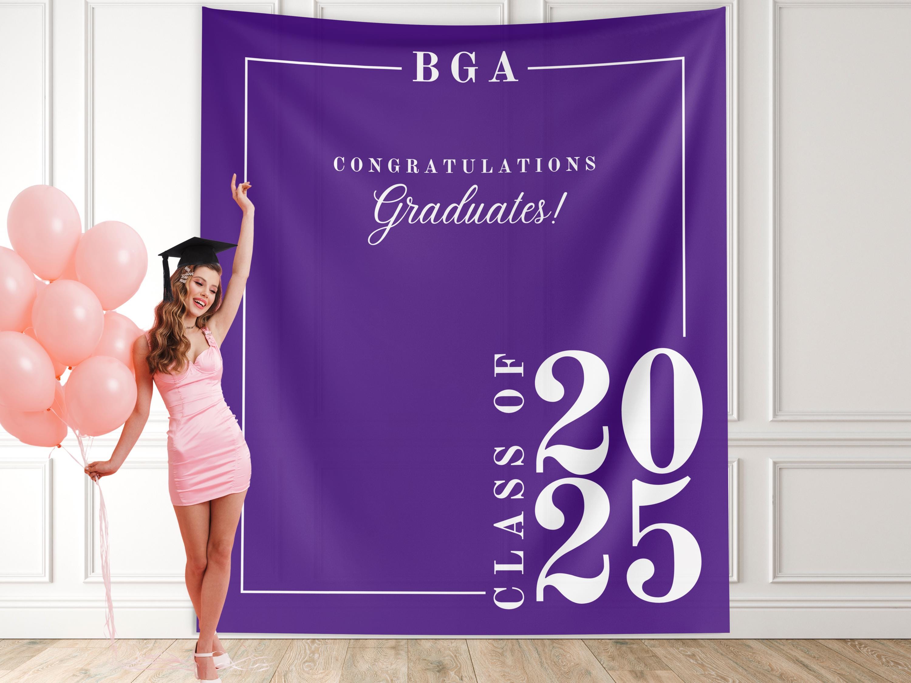 Classic Class of 2026 Custom Graduation Party Banner Backdrop