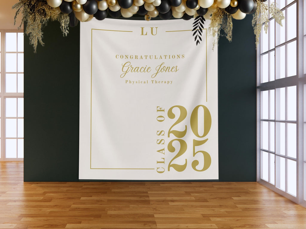 Classic Class of 2026 Custom Graduation Party Banner Backdrop